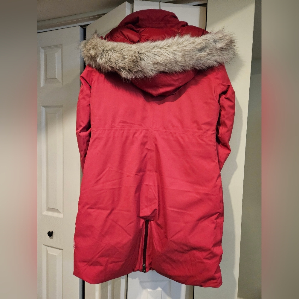 NWT ATHLETA Red Outbound Down Parka Waterproof Jacket Women Size Medium Raincoat - Picture 12 of 14